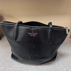 Kate Spade Black Harlow Medium Leather Tote